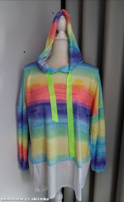 Mikina duhová - vel.L-XL-max.XXL