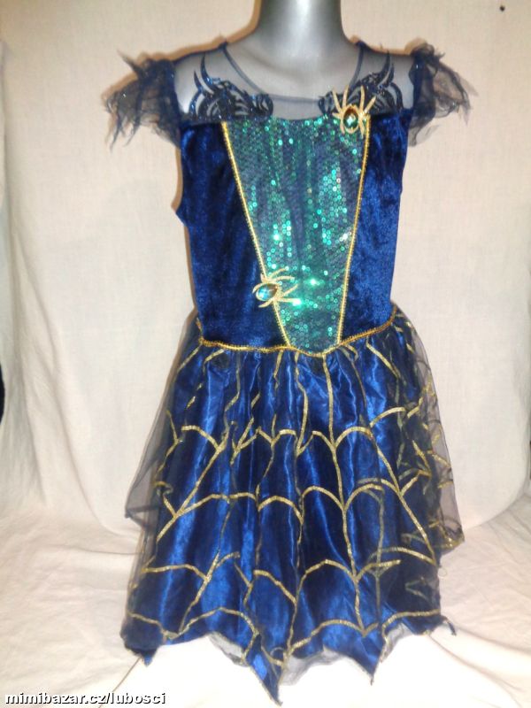 Karneval - královna helloween + paruka - 11-12 let