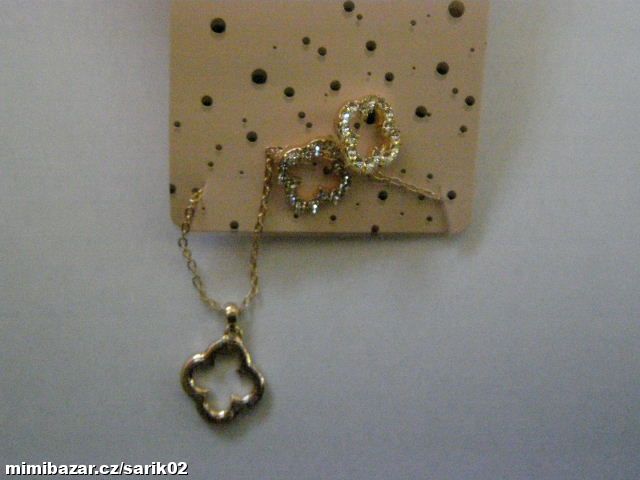 ČTYŘLÍSTEK NÁHRDELNÍK + NÁUŠNICE