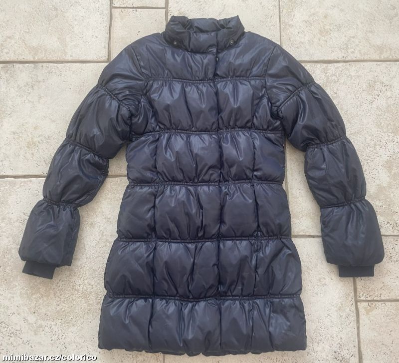 Tmavomodrý hodně teplý zimní kabát
