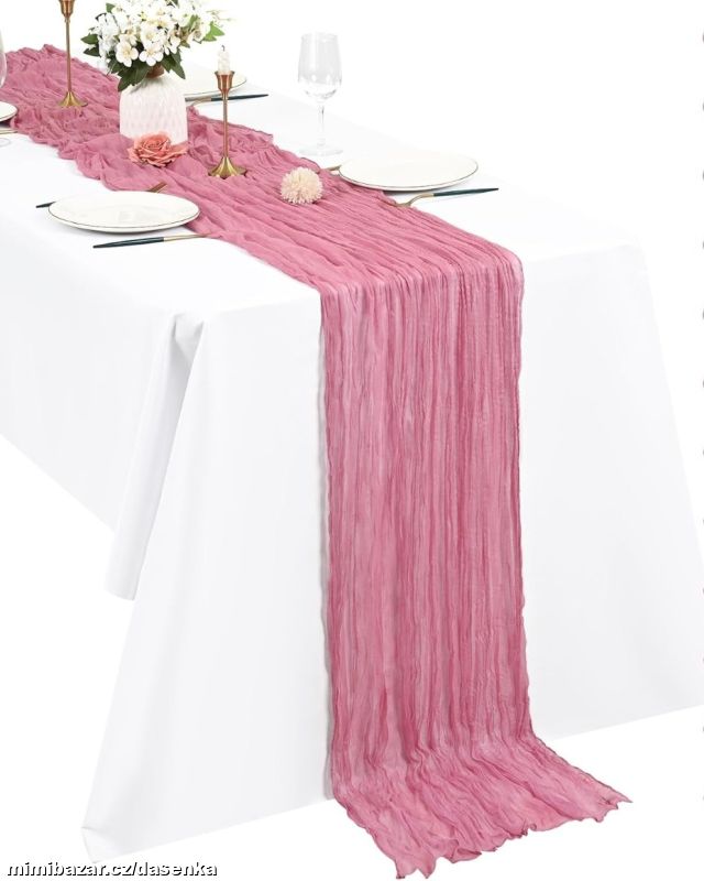 Boho běhoun z gázoviny na slavnostní stůl.