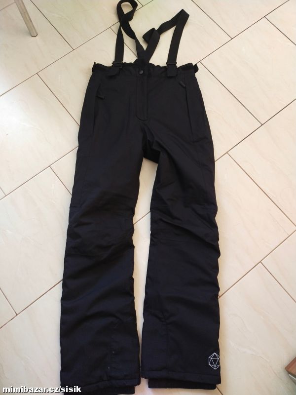 Černé zimní lyžařské kalhoty - oteplovačky 158/164