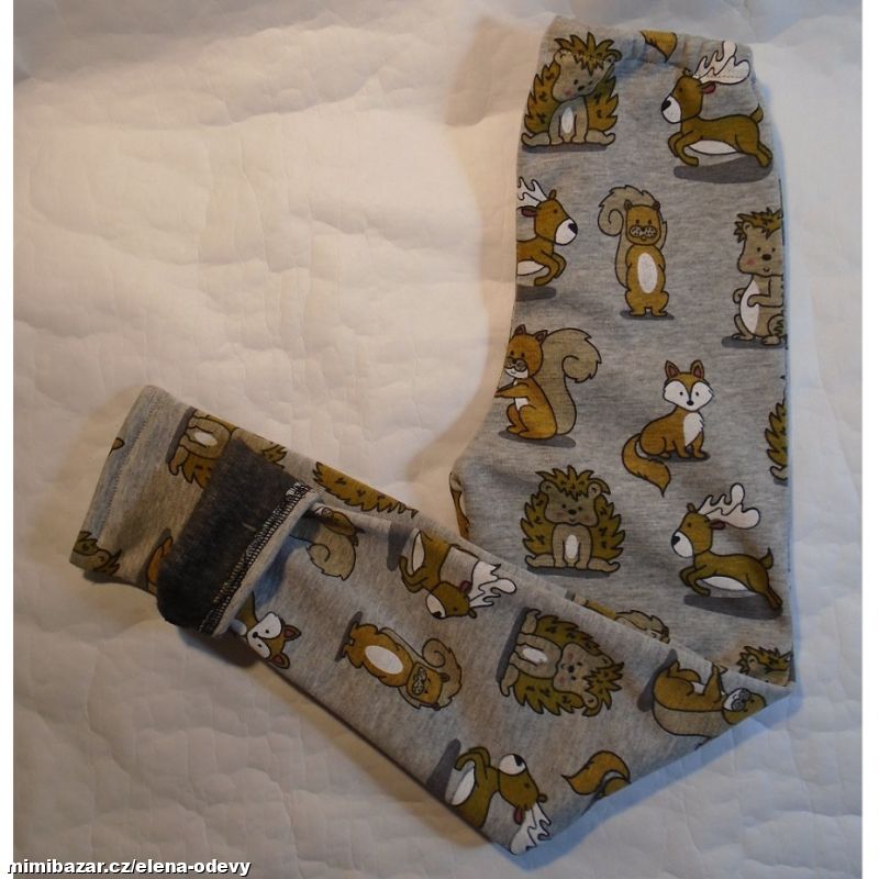 dětské TEPLÉ legíny Zvířátka z lesa