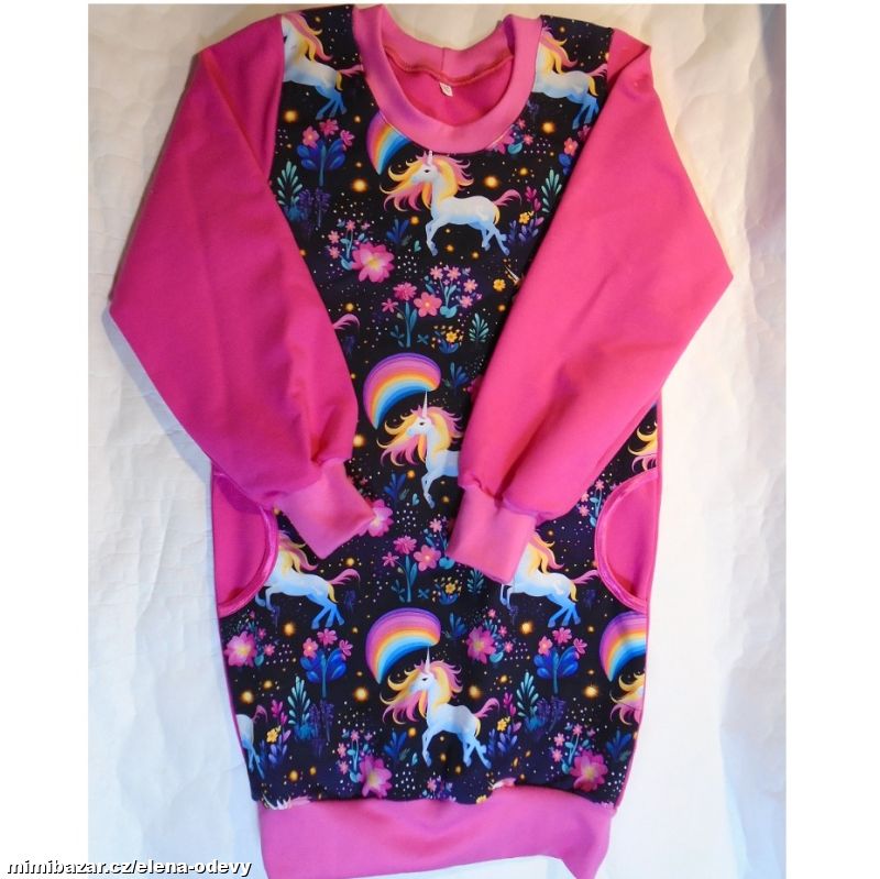 dívčí MIKINO.ŠATY - JEDNOROŽCI s duhou
