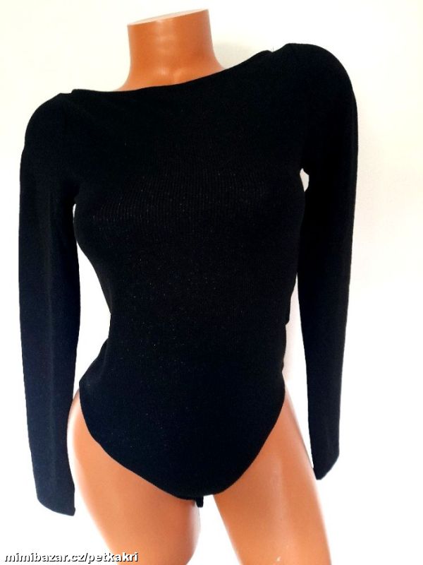 černé žebrované třpytivé body uk 6