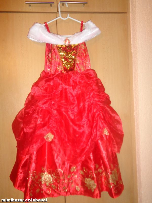Karneval - červené šaty princezna - 8 - 9 let
