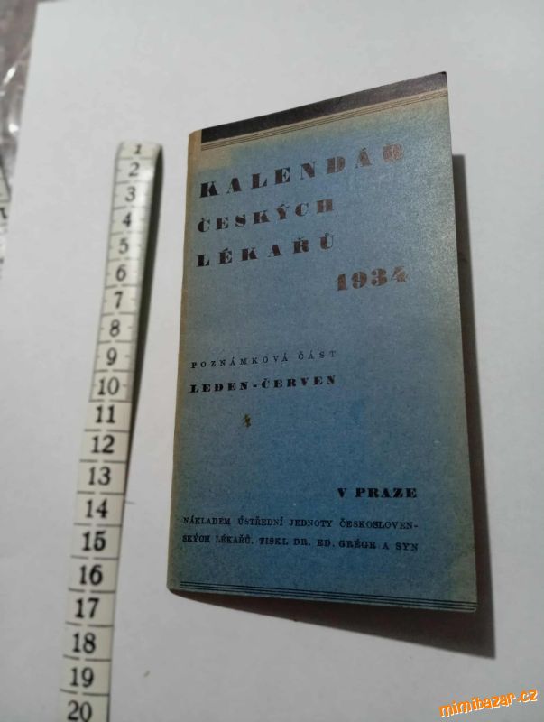 Kalendář českých lékařů, 1934, starý, Českoslovens