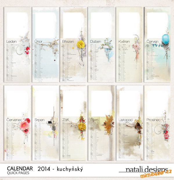 Kalendář kuchyňský 14 /barevný