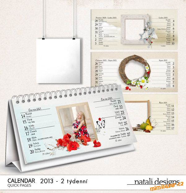 Kalendář 2týdenní stolní 13 - barevný