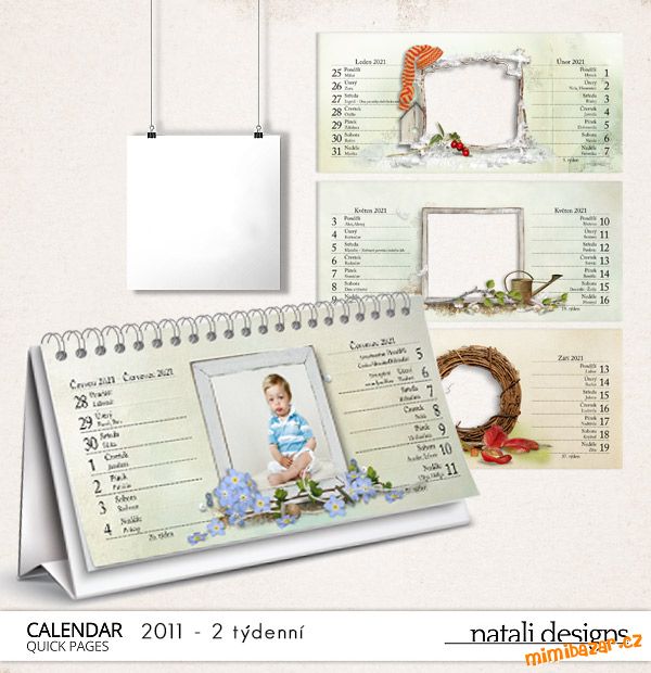 Kalendář 2týdenní stolní 11 - barevný