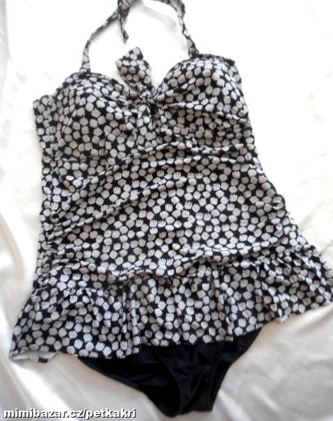 černo bílé plavky za krk uk 22 prsa D