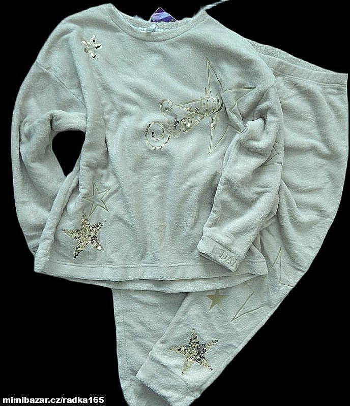 Heboučký komplet s vetkaným zlatým třpytem vel.46