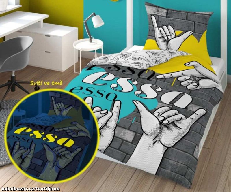 Ložní bavlněné povlečení - ESSA - svítící