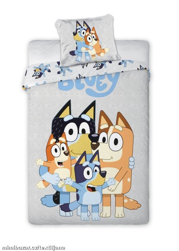 Ložní bavlněné povlečení - Bluey šedé