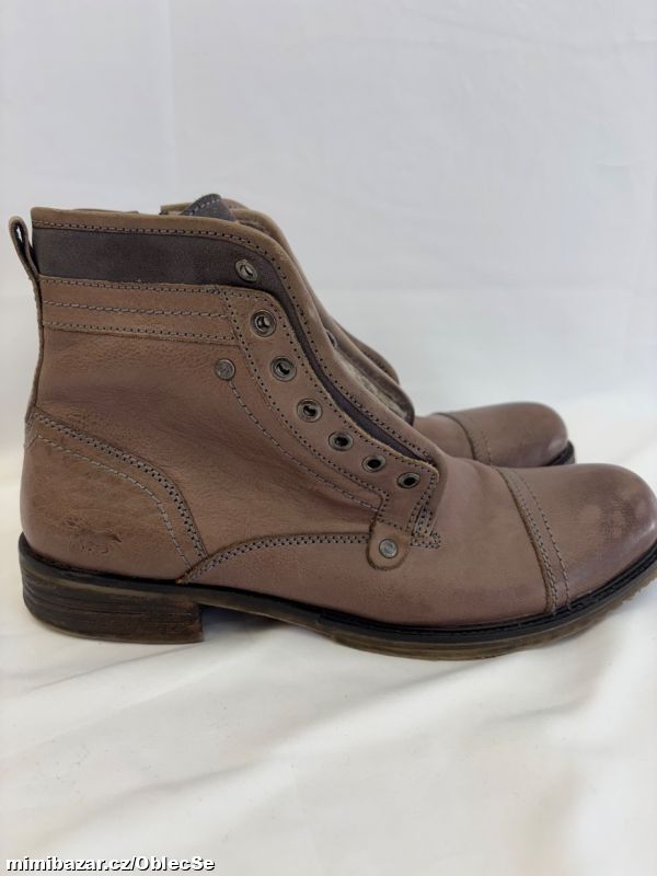 pánské zimní kožené boty MUSTANG