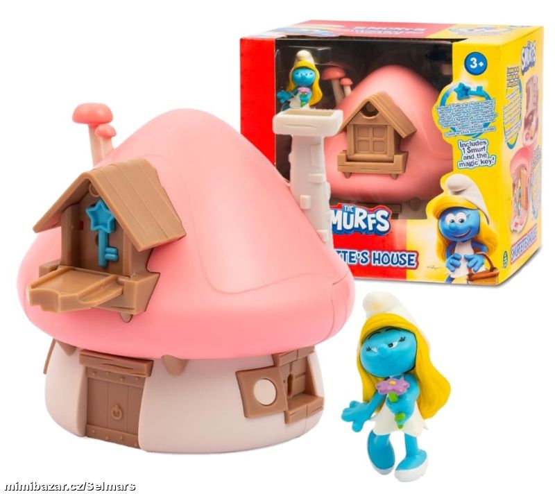 Šmoulové chaloupka dům Šmoulí s figurkou Šmoulinka