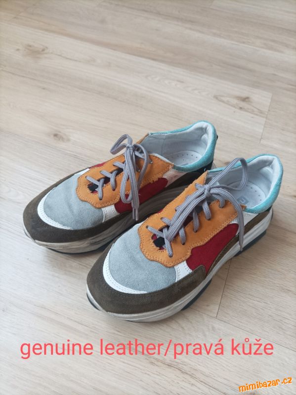 Barevné kožené tenisky sneakers Nessi