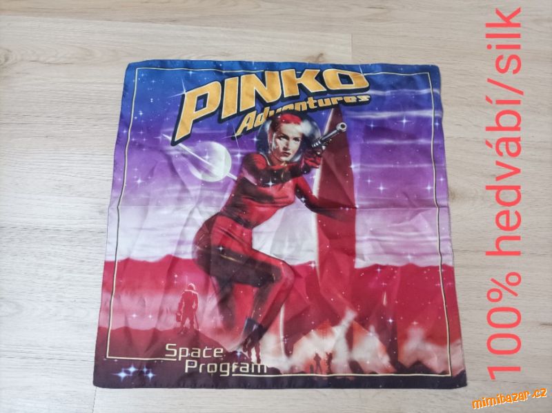 Luxusní hedvábný šátek bandana pure silk Pinko