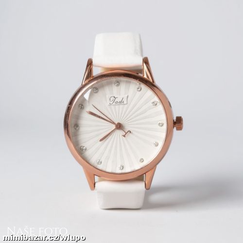Dámské hodinky Jadi – bílé s krystalky