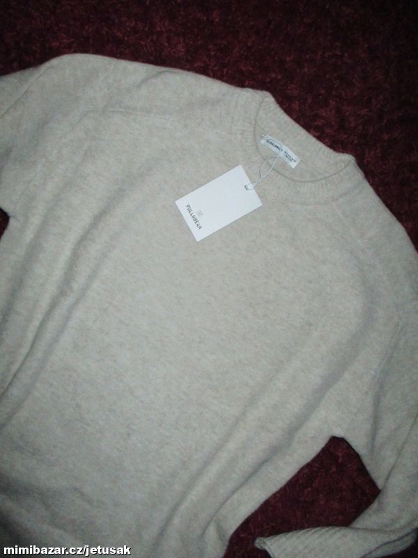 Dámský dlouhý svetr s vlnou vel S/M