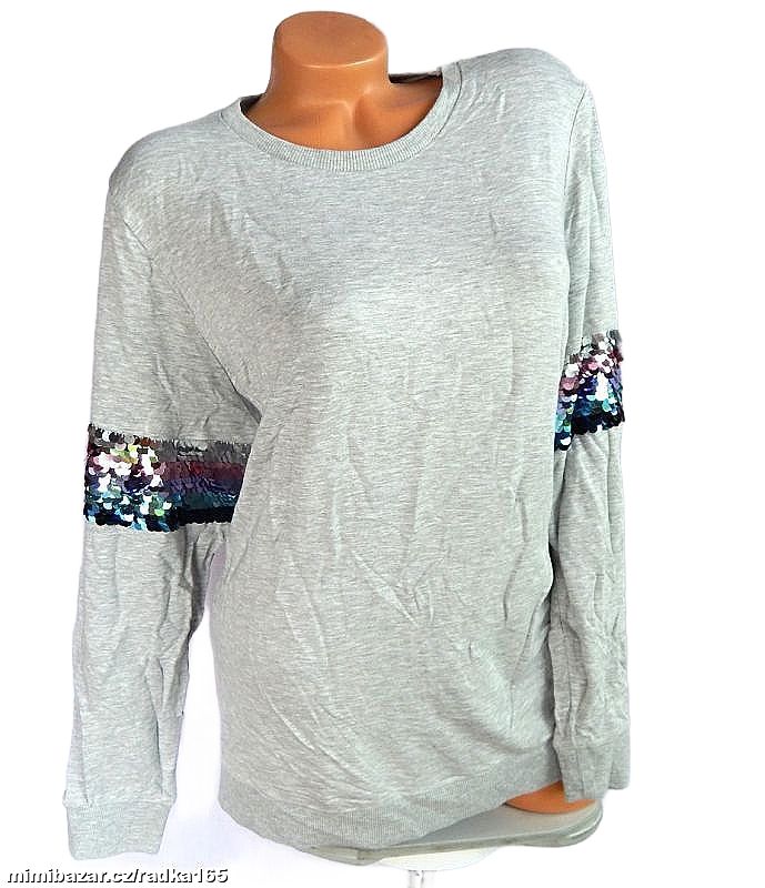 Mikina triko s barevnými flitry vel.52