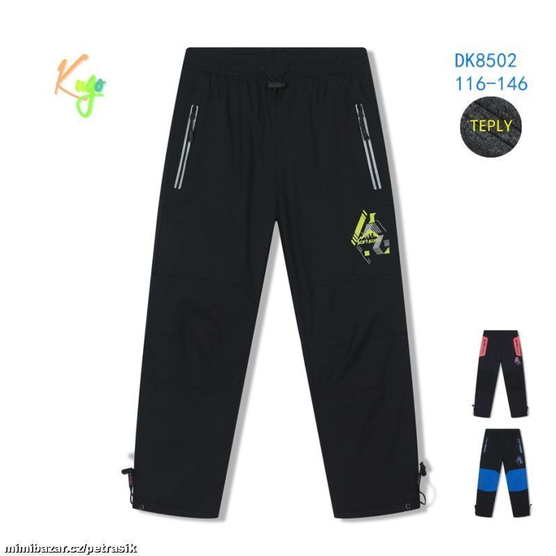 Zateplené šusťákové kalhoty s fleesem DK8502