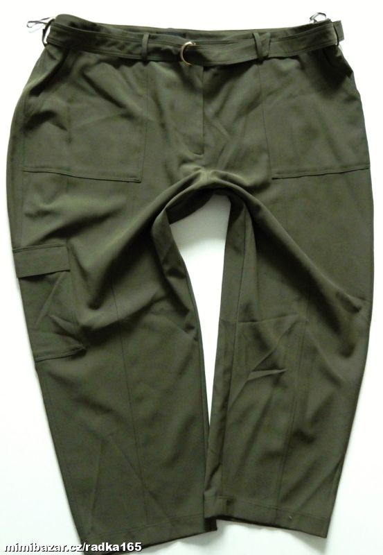 Kapsáčové khaki kalhoty s páskem vel.54 ...outlet