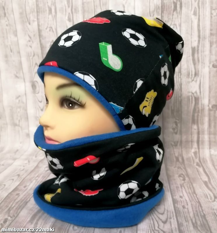 čepice a nákrčník - fotbalová