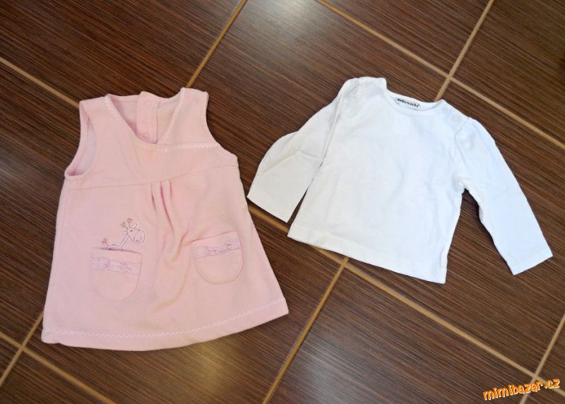 Fleecové šatičky/ šaty + bavlněné tričko