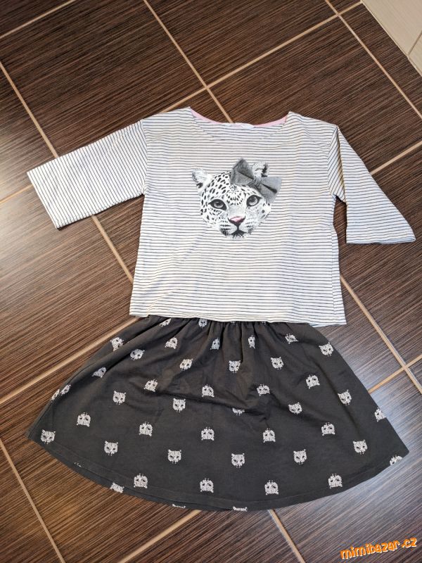 Set/ souprava tričko + sukně s jaguárem/ levhartem