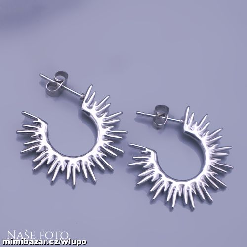 Náušnice z chir. oceli Sluneční paprsky