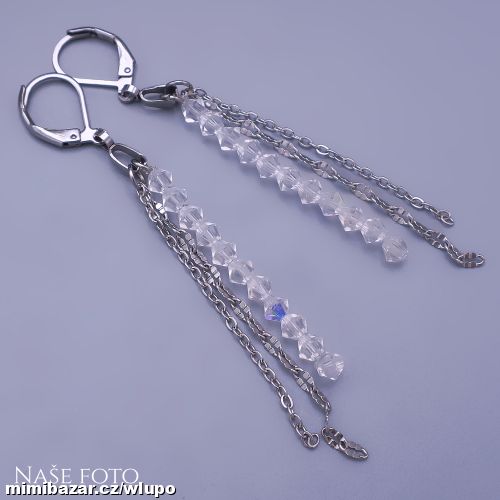 Náušnice z chirurgické oceli se Swarovski krystaly