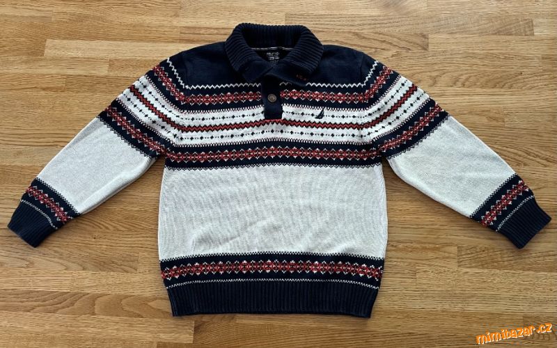 Svetr Nautica béžovo-modrý vel.10-12 let (146/152)