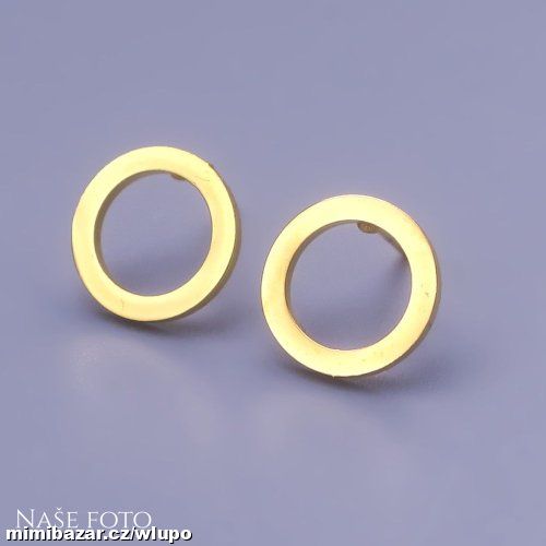 Pozlacené náušnice kolečka z chir oceli karma