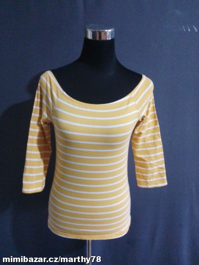 VÝPRODEJ : DÁMSKÉ TRIKO S PROUŽKEM, VEL.S