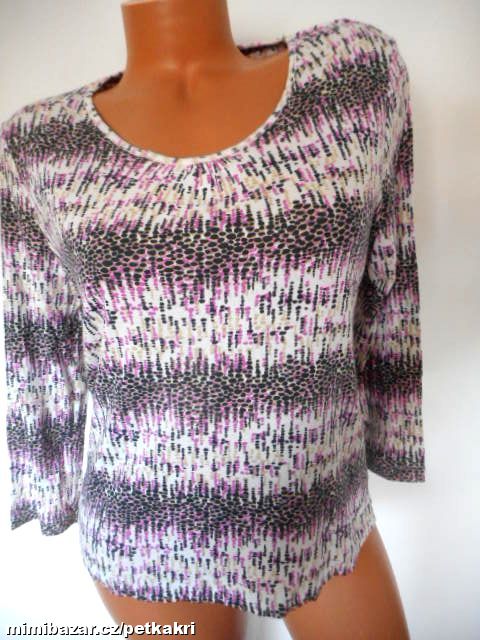 poddajné ve výstřihu nabírané tričko uk 16