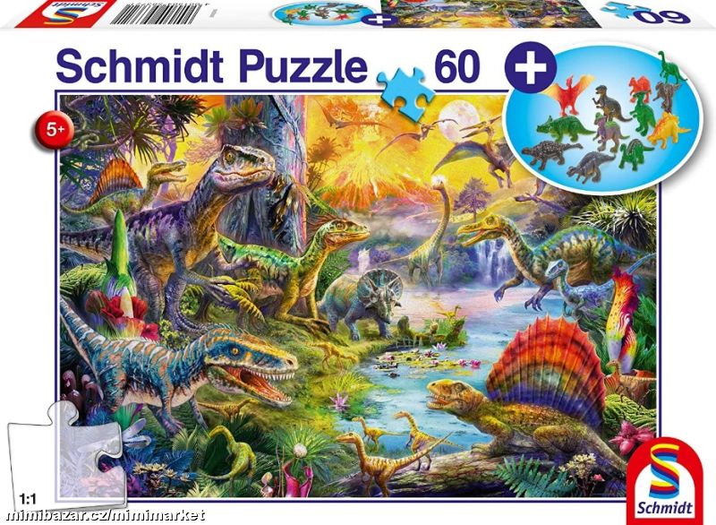 Puzzle DINOSAUŘI 60 dílků + FIGURKY DINOSAURŮ