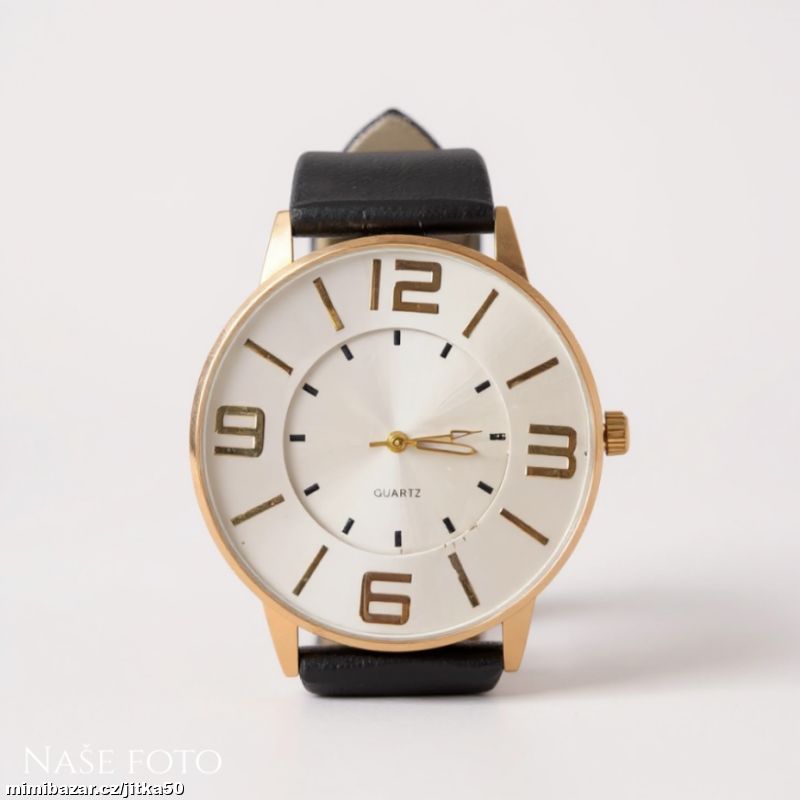 Hodinky Elegant – bílé se zlatým pouzdrem