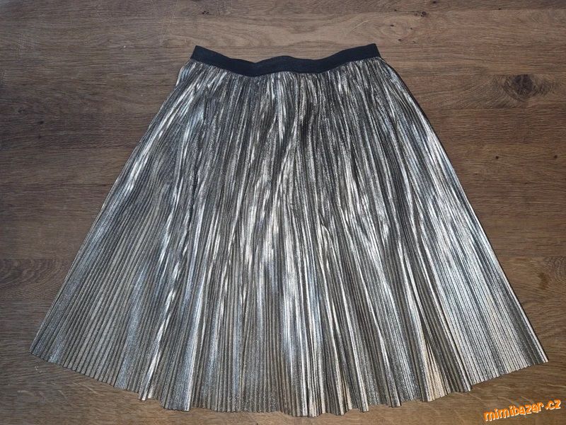 Dívčí sukně plisovaná zlatá