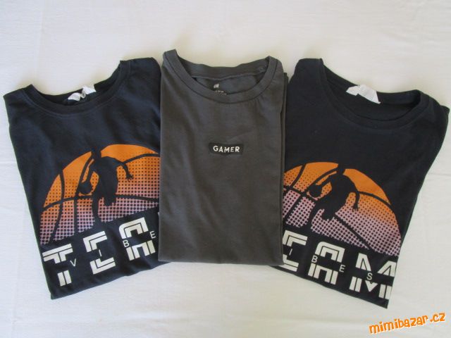 CHLAPECKÁ TRIČKA H&M - 3 KUSY, 12-14 LET