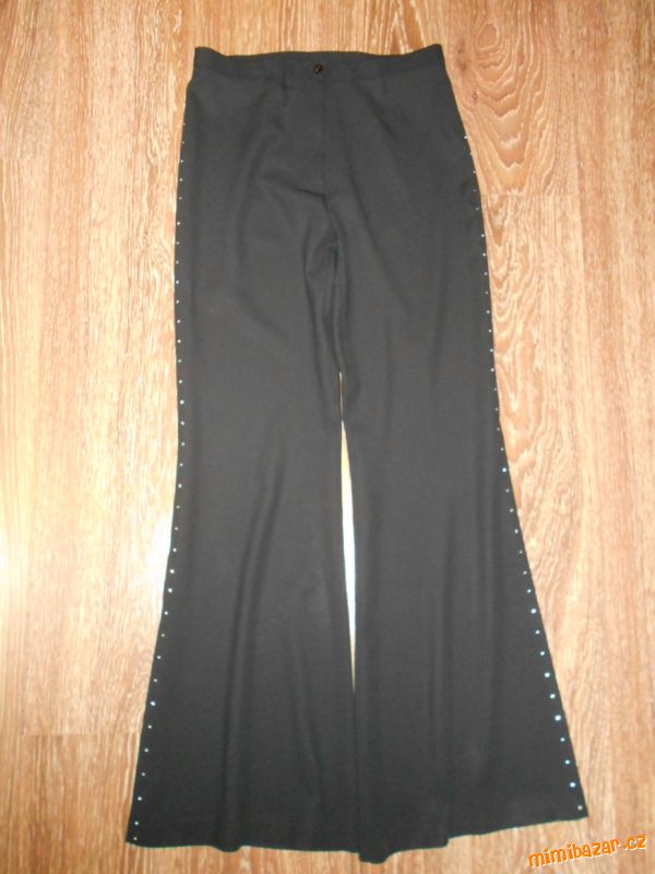 černé společenské zvonové kalhoty Shendel cca M/L