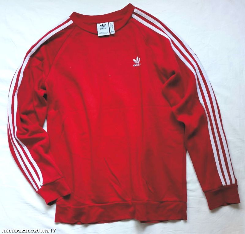 ČERVENÁ MIKINA-ADISAS, pánská M, dámská L