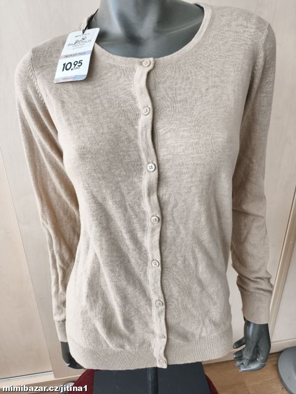 Bavlněný slabý svetřík propínací vel L