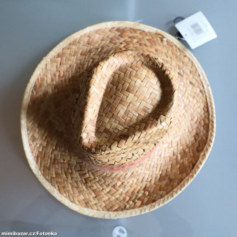 Slaměný klobouk, nový s cedulkou, vel 55