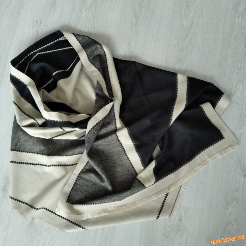 No.vý velký pléd, přehoz - kašmír z Indie, 193x67cm