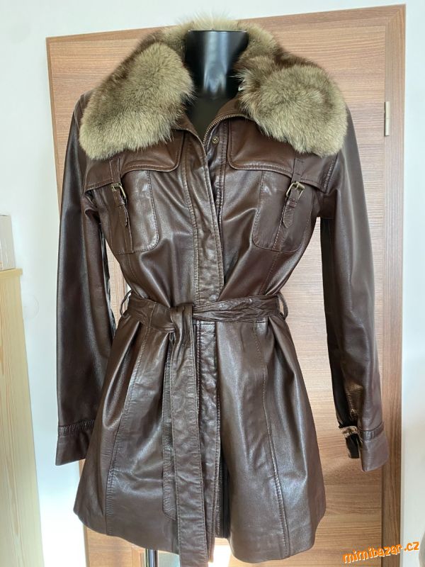 Kožené sako s kožešinou