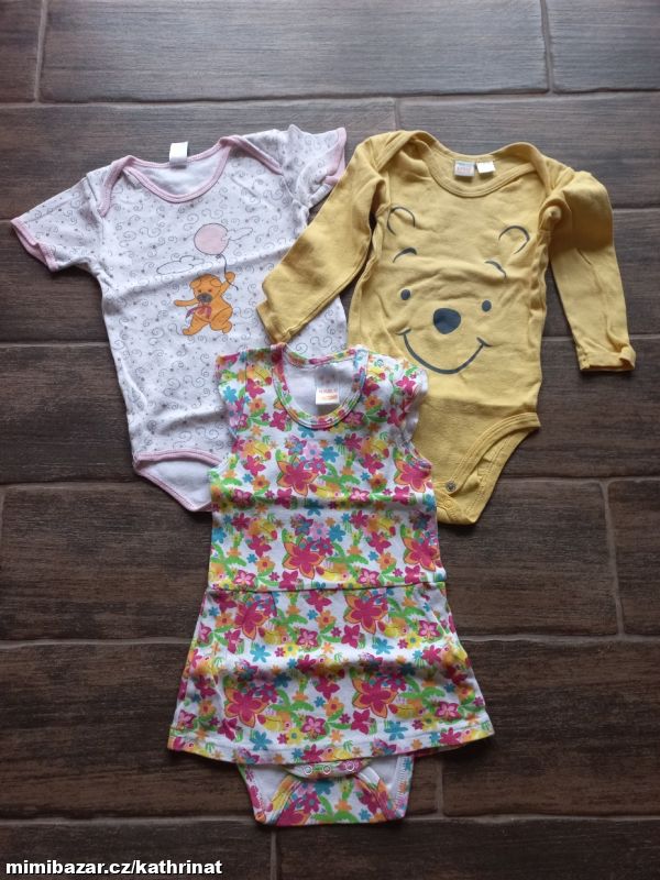 Sada 3x body Disney, Pusblu, vel. 86-92