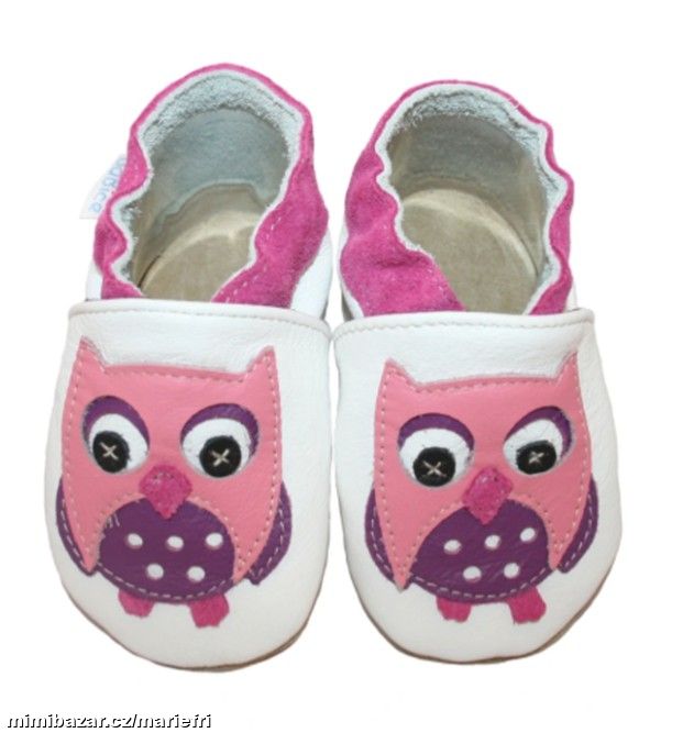 Kožené capáčky/přezůvky BaBice Ba-083 sova