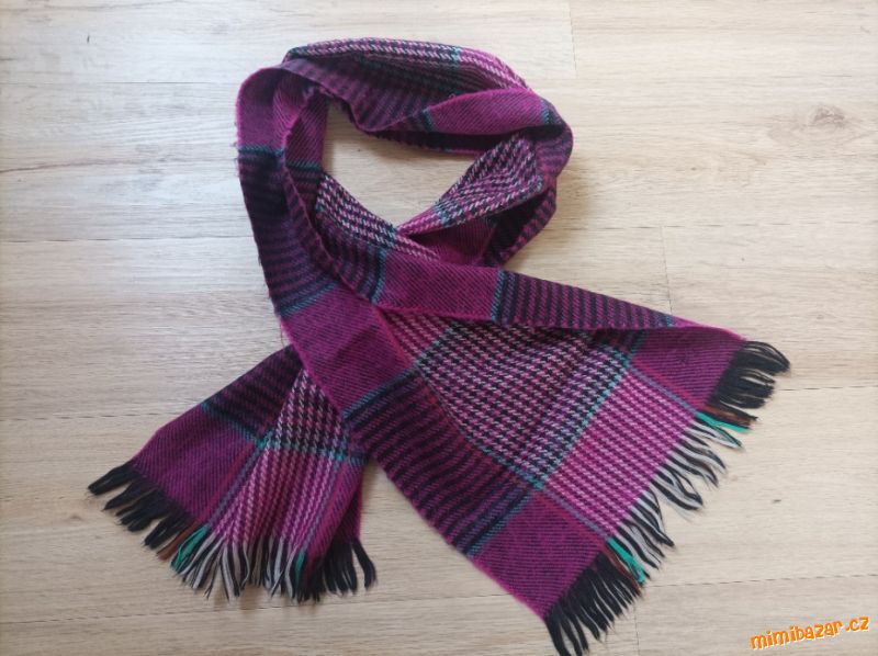 Teplá skotská kostkovaná vintage šála
