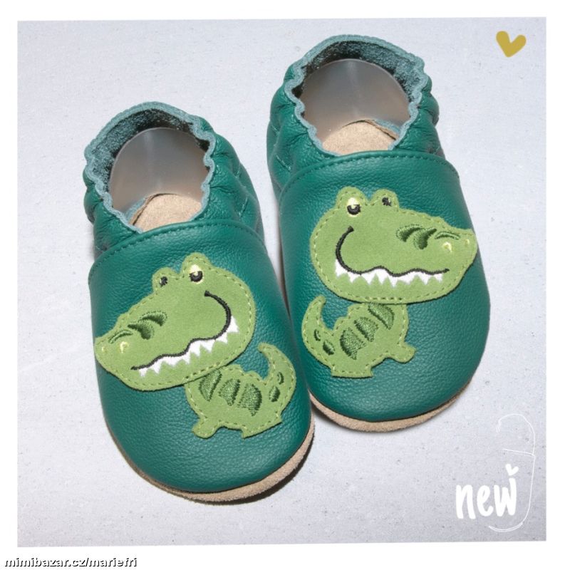 Kožené capáčky/přezůvky BaBice Ba-249 krokodýl